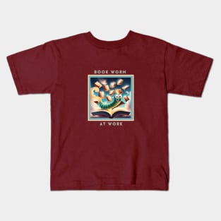 Book Worm at Work Kids T-Shirt